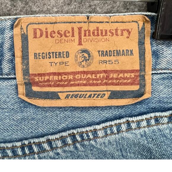 Diesel Y2K Keetar Jeans Mens 32 Blue Denim Button Fly Straight Italy Streetwear - Picture 14 of 16